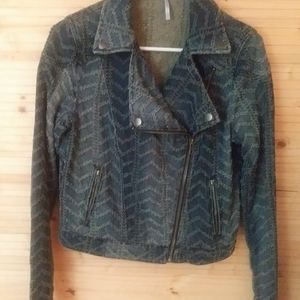 Free People Jean Motorcycle jacket